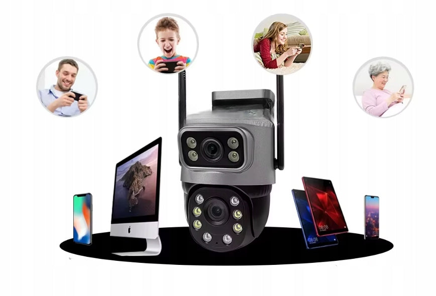 DUAL Outdoor Camera Rotating 2 Lenses 8MPx 4G SIM Wireless Certificates of conformity CE WEEE