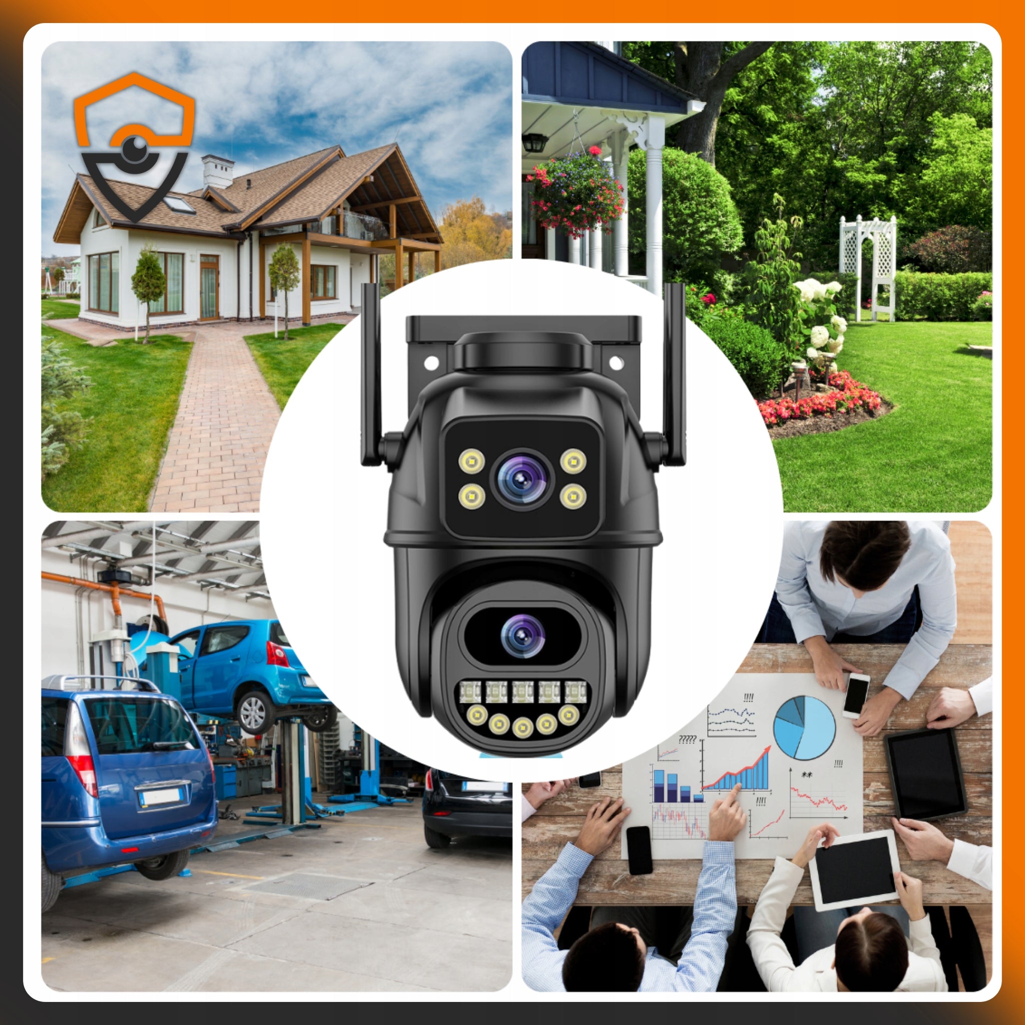 DUAL WIFI CAMERA FUNCTIONS AI OUTDOOR 4K ROTATING 10MPX ULTRA HD ZOOM Packaging status original