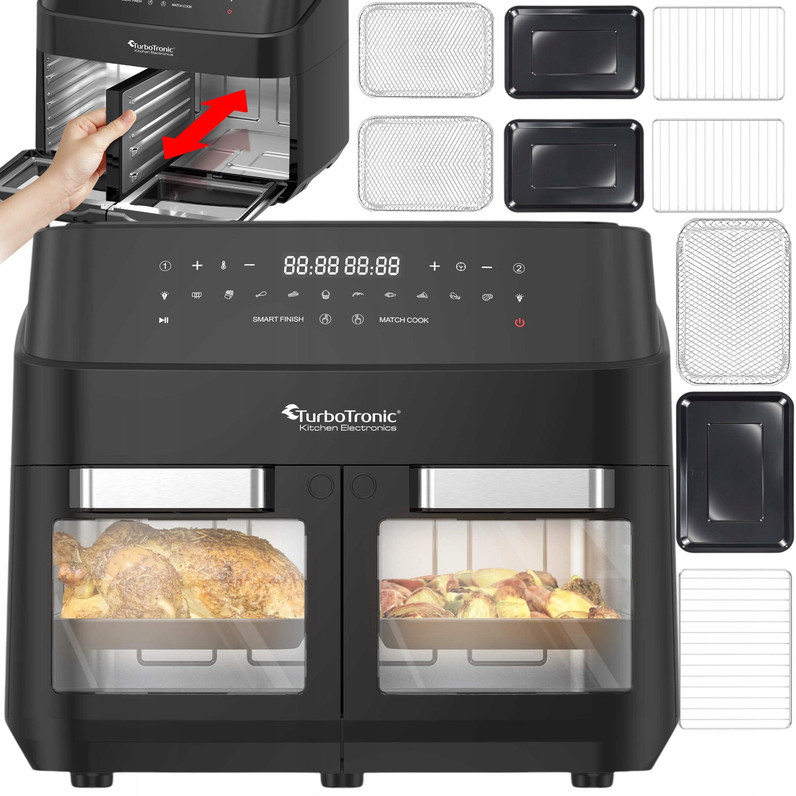 DUAL ZONE SPLIT OVEN ELECTRIC FAT FREE FRYER 12L