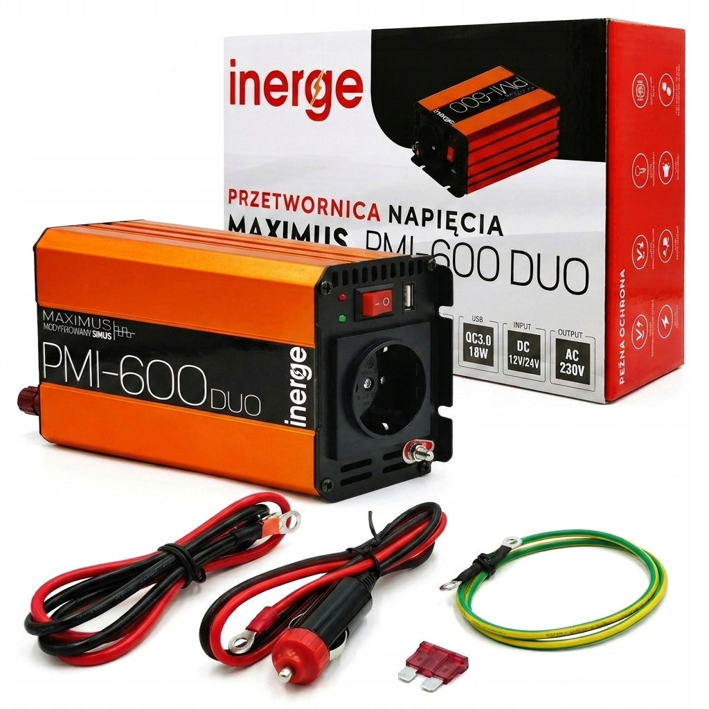DUO VOLTAGE CONVERTER 12V AND 24V 230V 600VA 300W MODIFIED SINUS USB