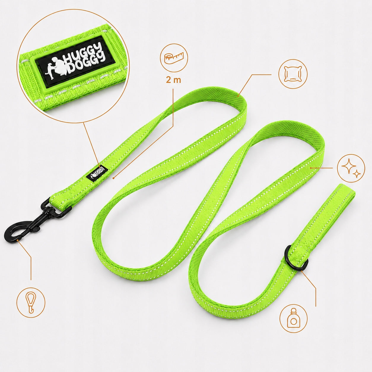 DURABLE Lanyard for big dog 2m strong green HUGGY DOGGY Shepherd L Packaging status original