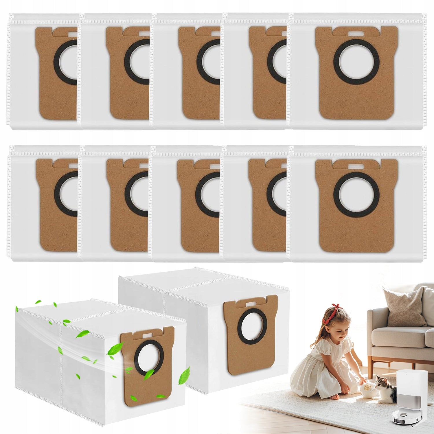 DUST BAGS 12 PIECES FOR DREAME L10S ULTRA L20 X40 XIAOMI X10 X20 PLUS