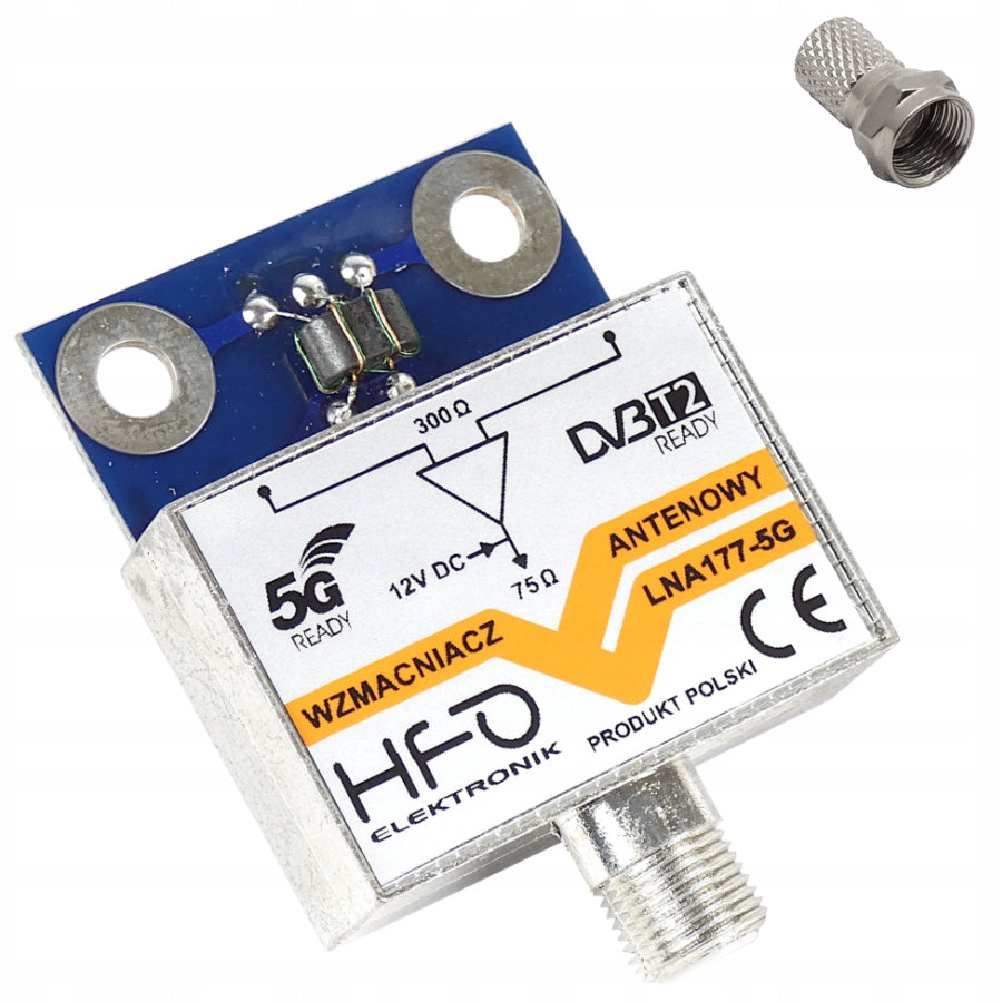 DVB-T2 Antenna Amplifier LNA-177 5G 27dB Power Supply 12V