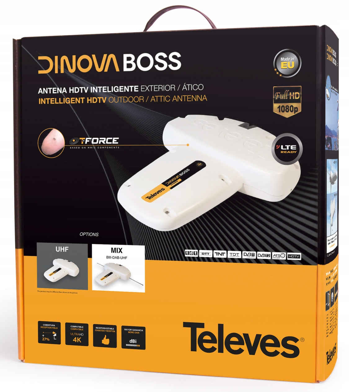 DVB-T2 Digital Terrestrial TV Antenna Televes Dinova Boss Mix UHF VHF LTE 700 Brand Televes