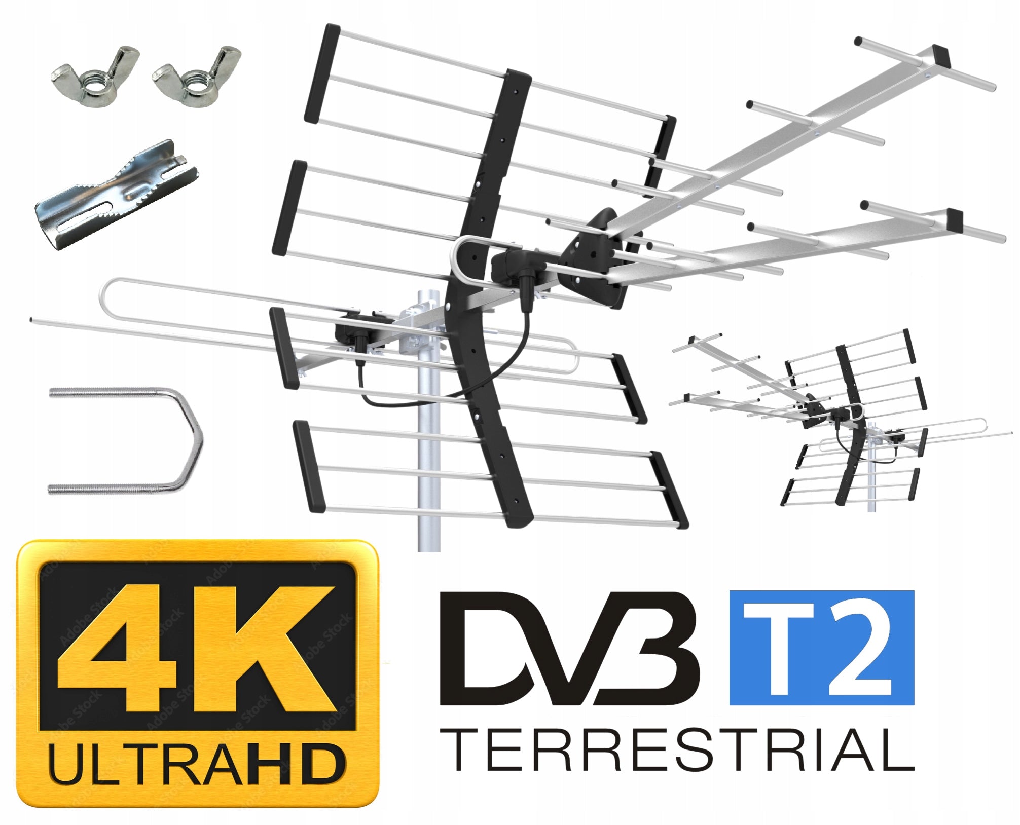 DVB-T2 Directional Antenna LTE Filter 4K 120km VHF UHF ALL MUX 8