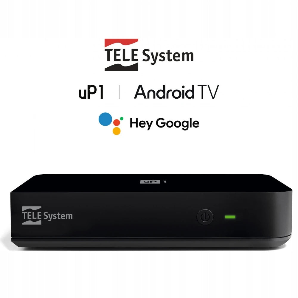 DVB-T2 TELE System Box UP1 4K Android TV Remote Control BT Google Assistant Manufacturer code UP1