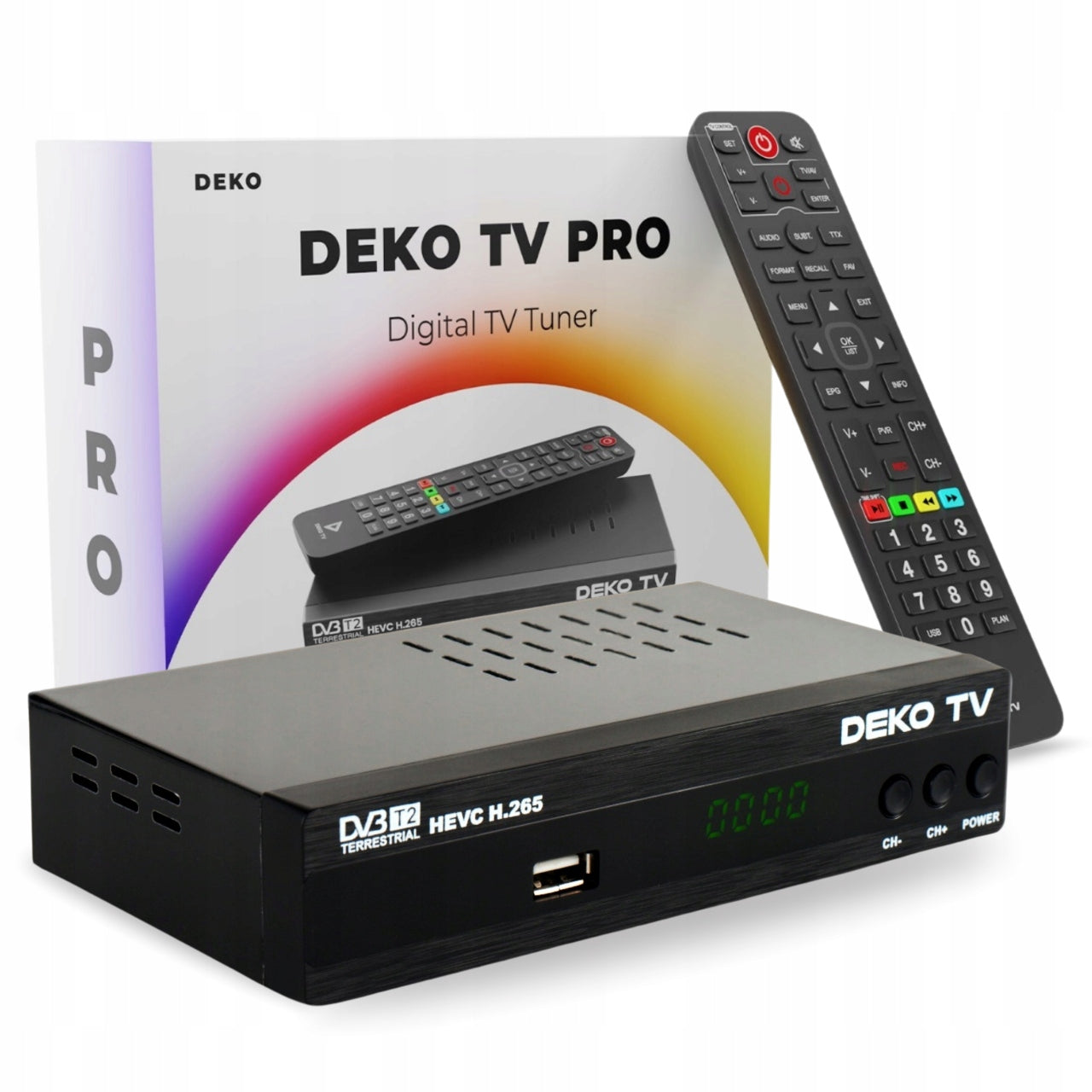 DVB-T2 Terrestrial TV Tuner for Television DekoTvPro HEVC H.265 Remote control Packaging status original