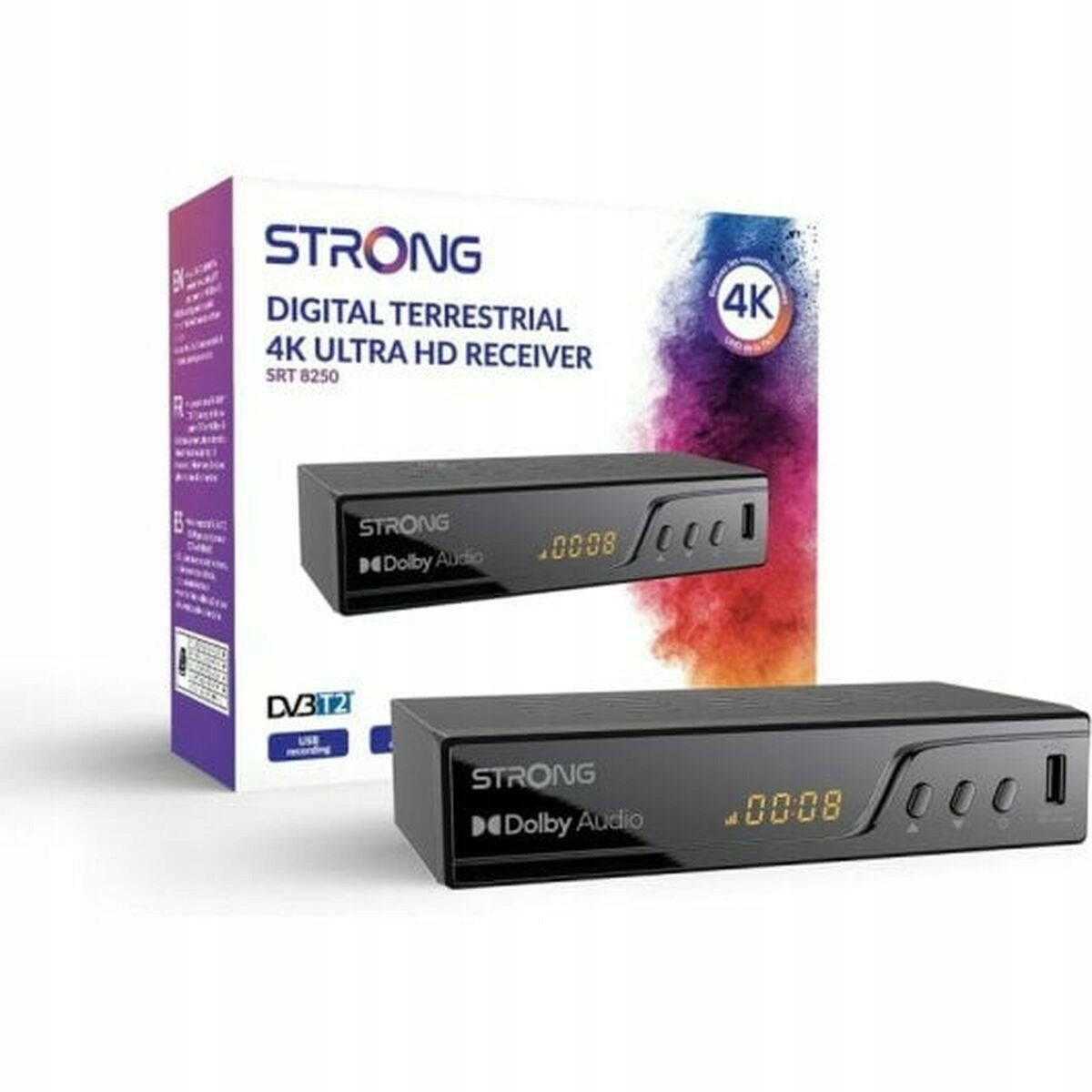 DVB-T2 UHD 4K TV Tuner Strong Srt8250 TNT Dolby Digital Decoder Receiver
