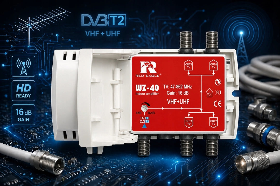 DVB-T2 amplifier WZ-40 Red Eagle 4 outputs Manufacturer code WZ-40