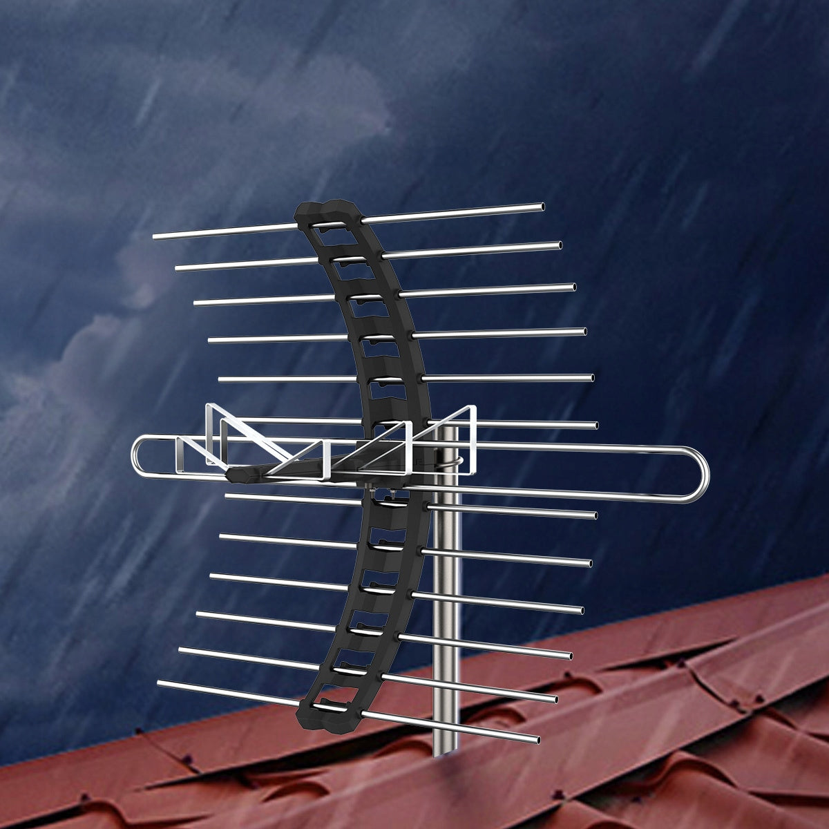 DVB-T2 antenna for terrestrial TV BROADBAND Mesh 4K MUX8+ LTE filter Brand Spacetronik