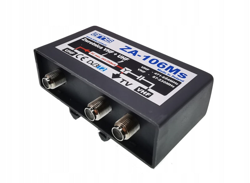 DVB-T2 outdoor antenna crossover ZA-106Ms VHF / UHF filter LTE AMS Manufacturer code ZA-106MS
