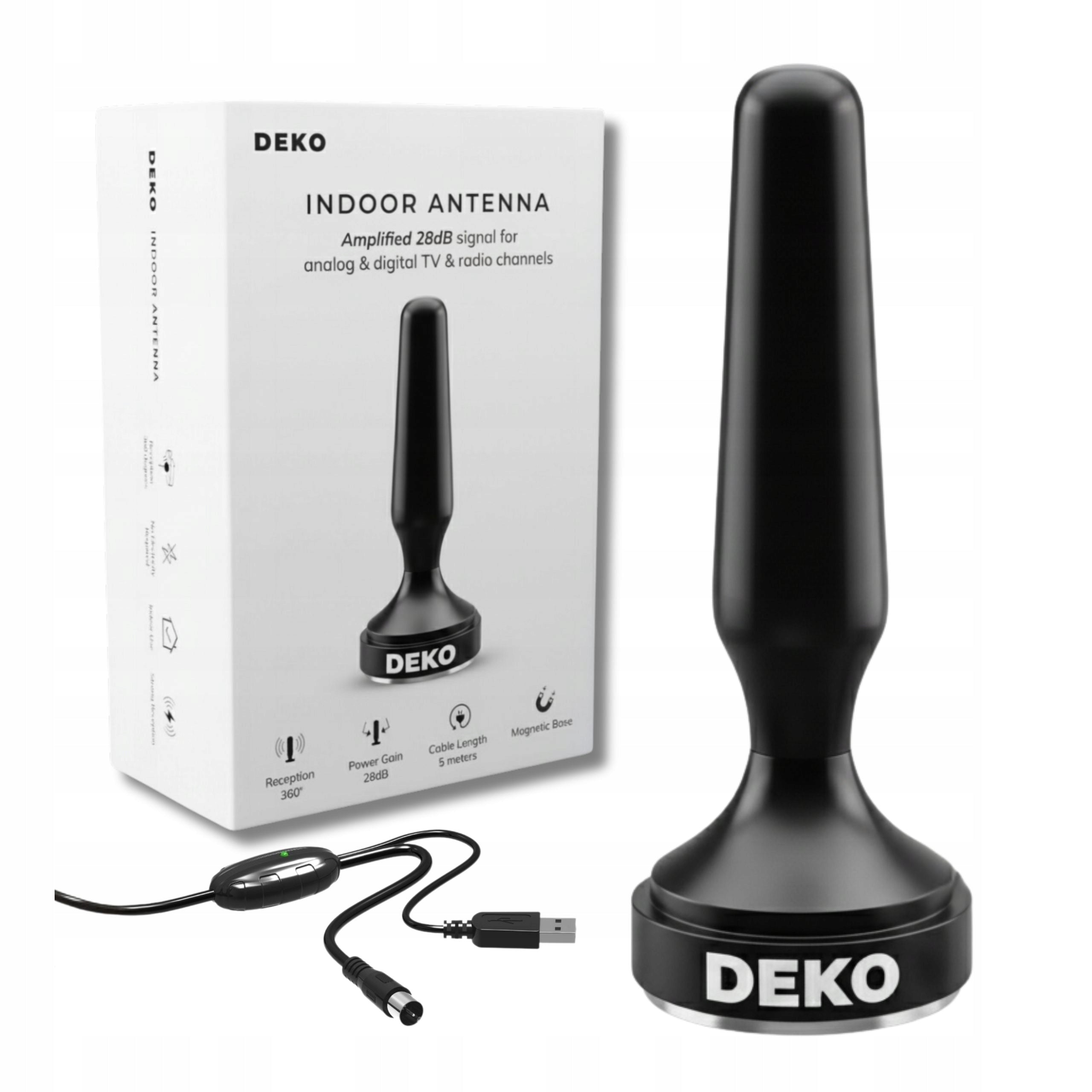 DVBT2 INDOOR ROOM ANTENNA for terrestrial TV HEVC 28Db