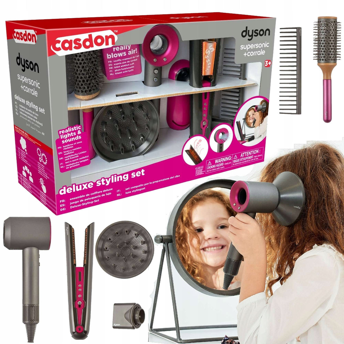 DYSON HAIRDRESSER SET HAIRDRYER STRAIGHTENER HAIRBRUSH CASDON