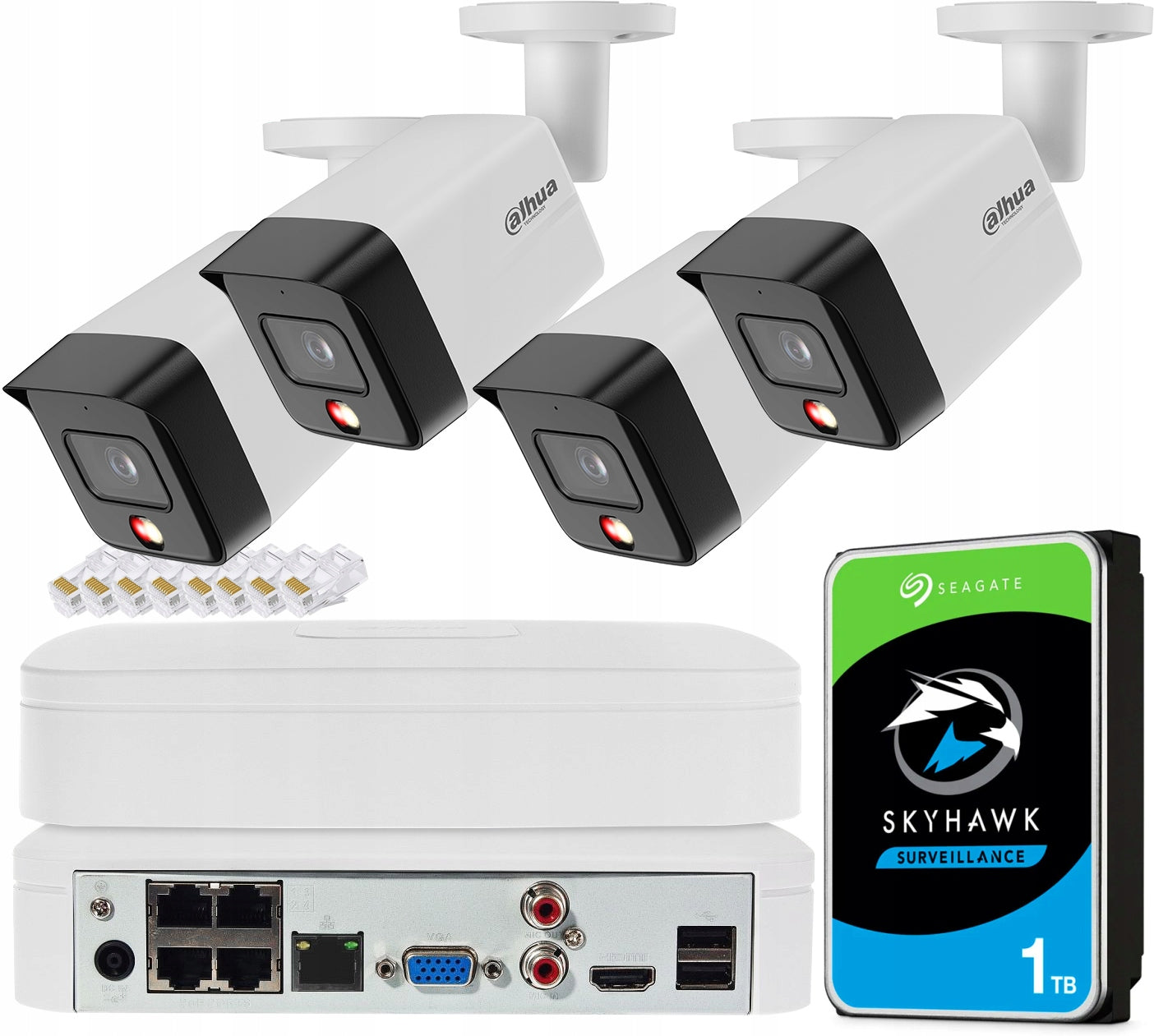 Dahua Outdoor 4 Cameras 6Mpx IPC-HFW1639TC-A-IL PoE