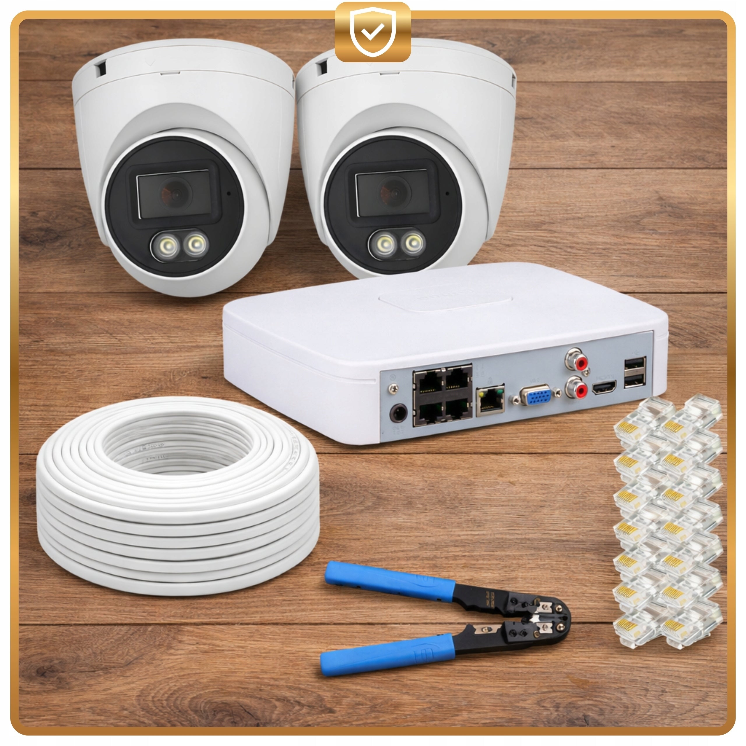 Dahua surveillance camera kit 2 IP PoE cameras 4Mp DUAL LIGHT surveillance Packaging status original