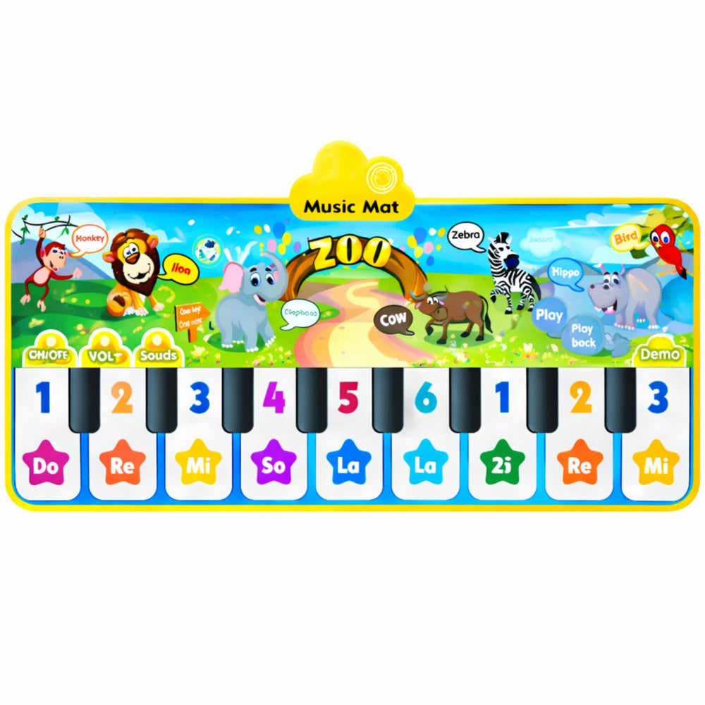 Dance Mat Interactive Piano Animals Zoo 10 Melodies 126 cm Brand LEAN Toys