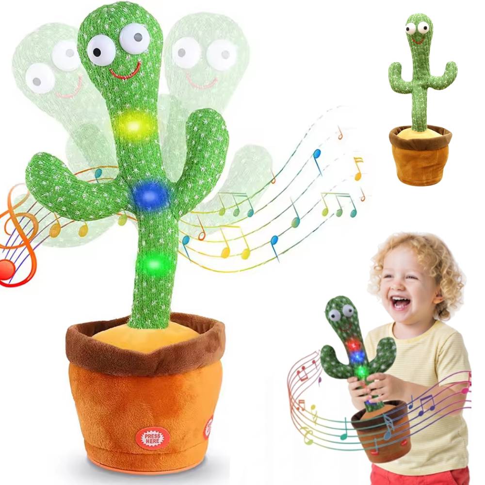 Dancing Cactus Playing Glowing Interactive Toy For Kids Repeater