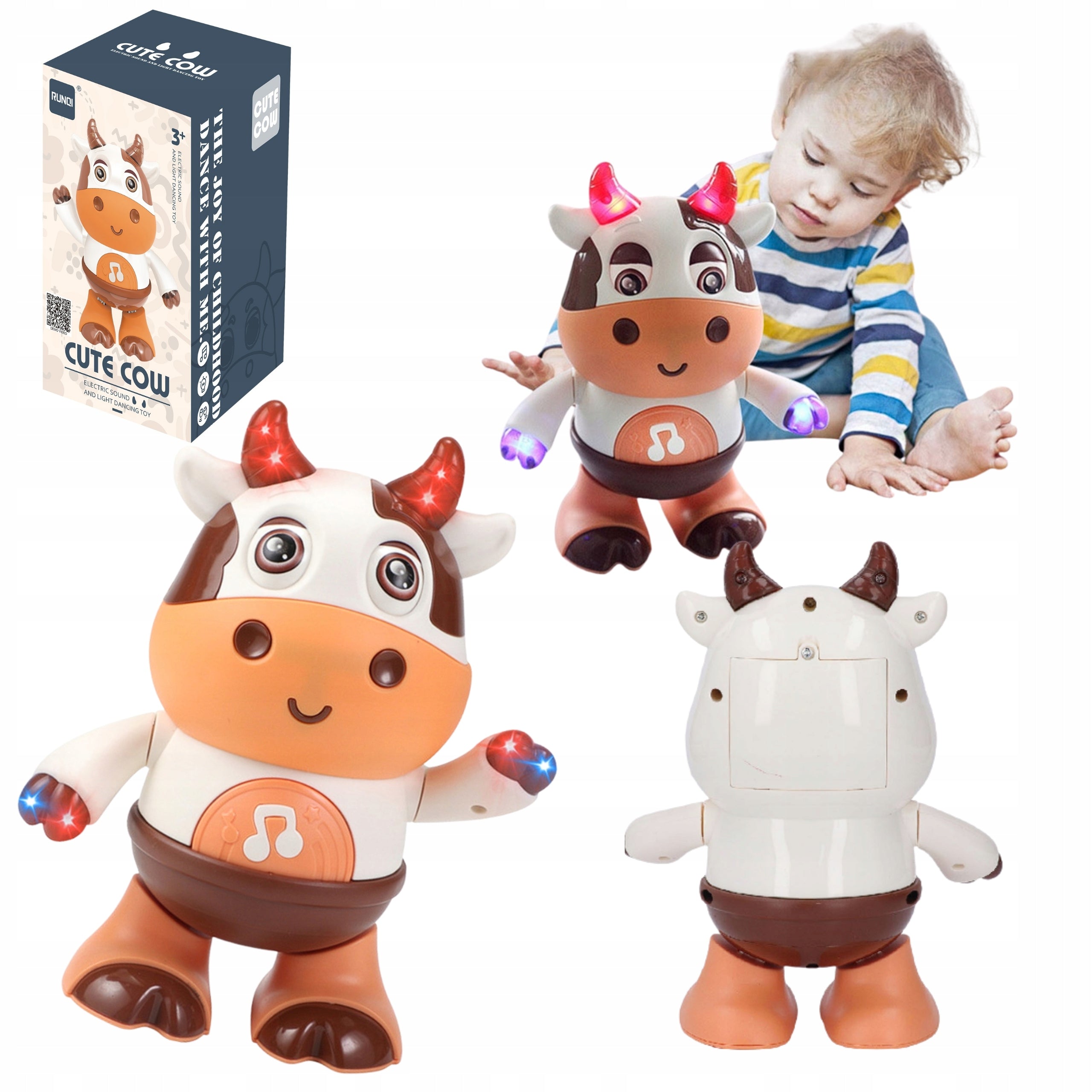Dancing Cow Interactive Music Toy Glowing LED Sound For Kids