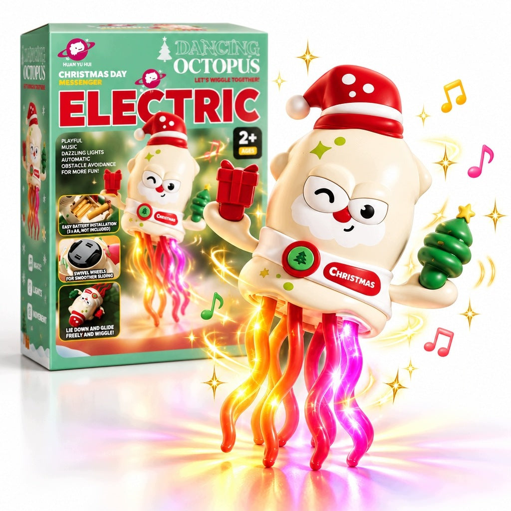 Dancing Octopus Christmas Electric LED Rides Santa Claus Gift 2+