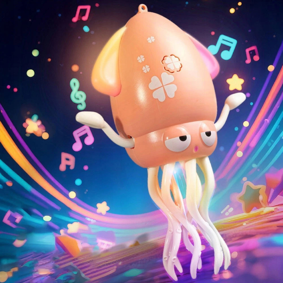 Dancing Octopus for Kids USB Interactive Toy with Music LED Fishing Rod Packaging status original