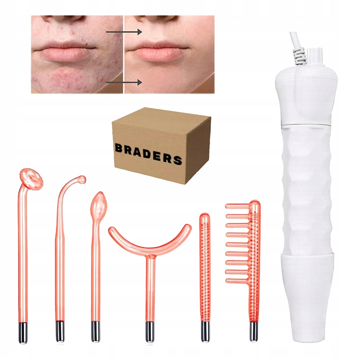 Darsonval Derma Wand 6 Electrodes Ozone Therapy for Face and Body