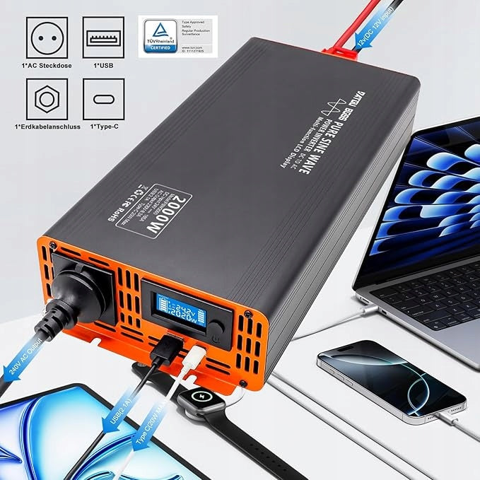 Datouboss Inverter 12V 230V Pure Sinus 2000w Brand DATOUBOSS