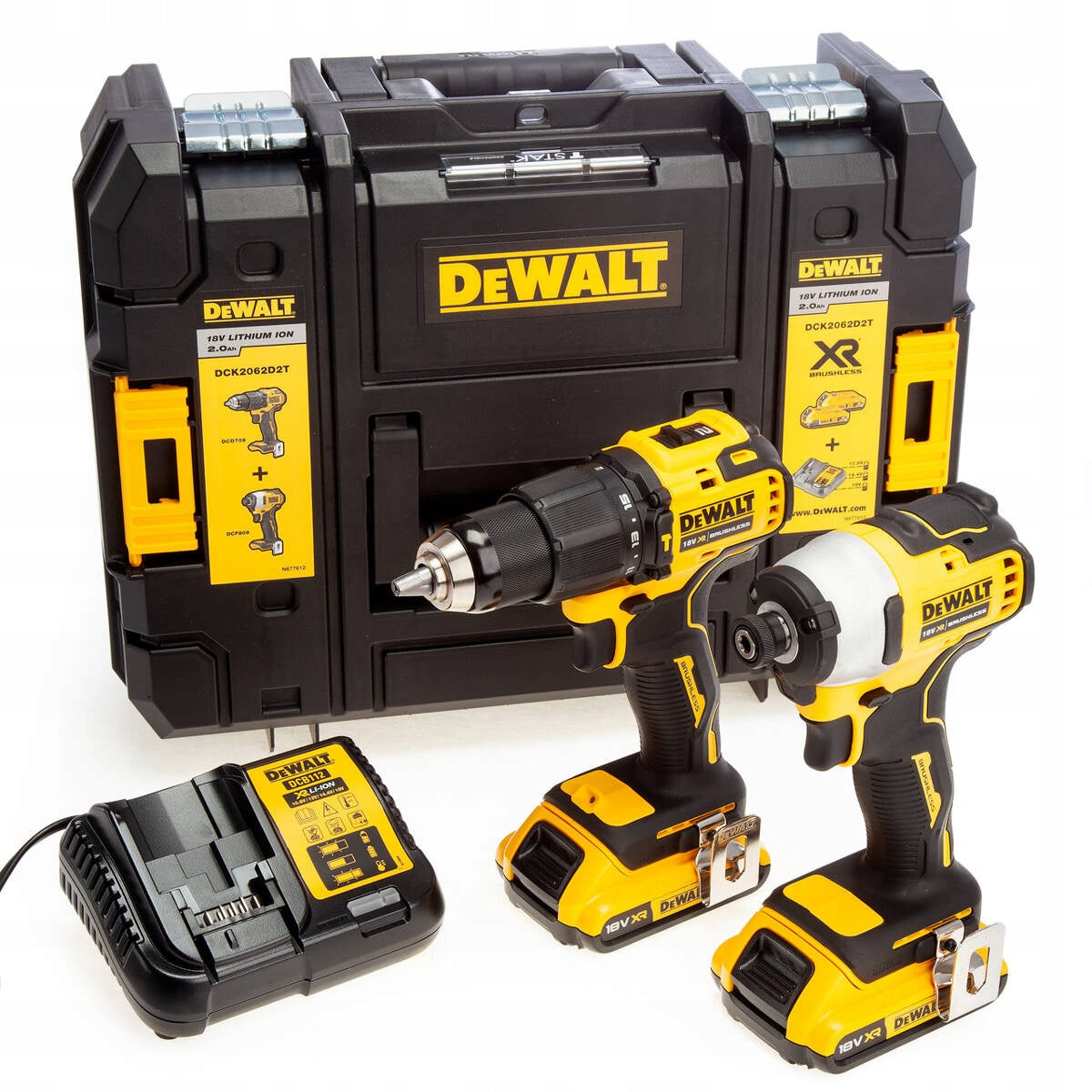 DeWALT DCK2062D2T SCREWDRIVER WITH IMPACT DCD709 + SCREWDRIVER DCF809 2x2Ah 18V