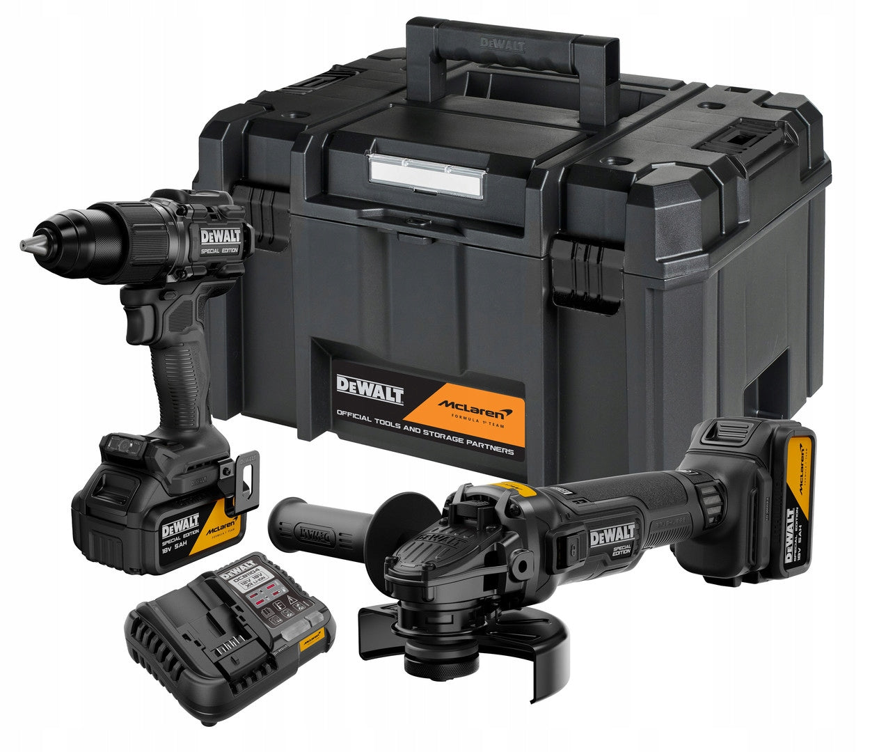 DeWALT McLaren DCK2223MP2T ANGLE GRINDER IMPACT DRIVER 18V 2x5.0Ah