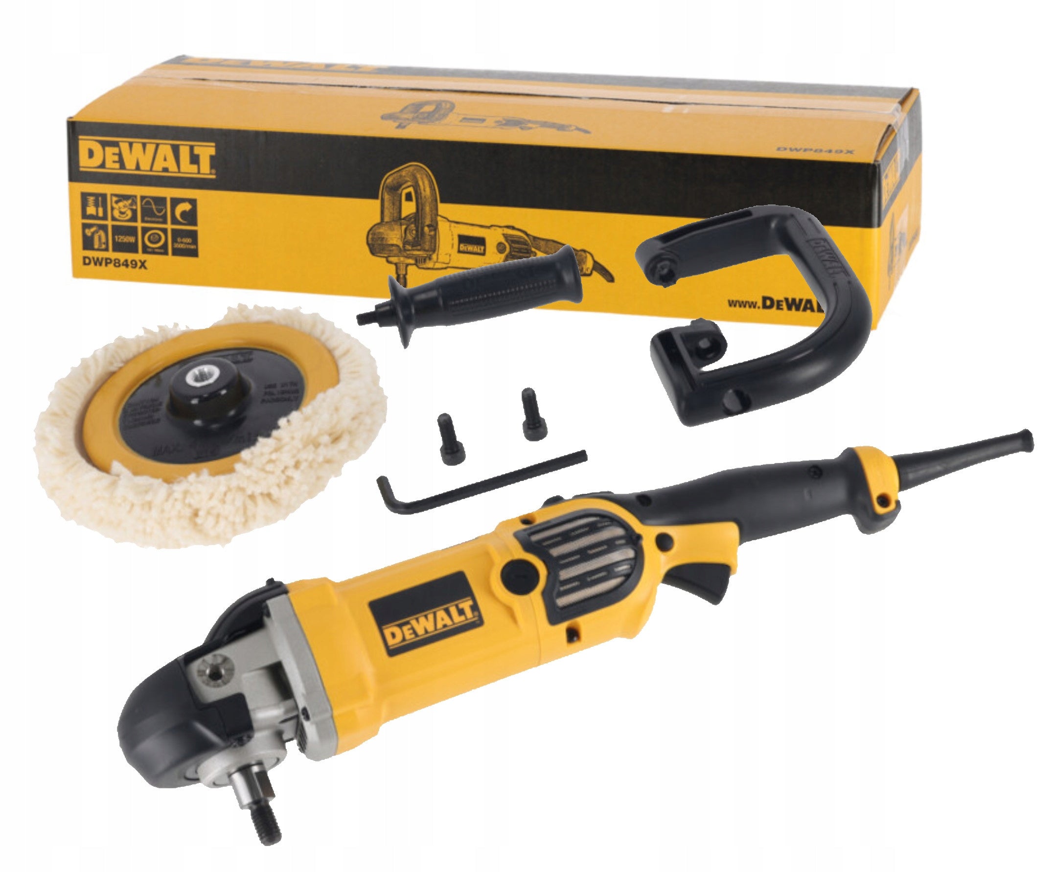 DeWALT NET POLISHER IN TRUNK POLISHER 150/180MM 1250W DWP849X