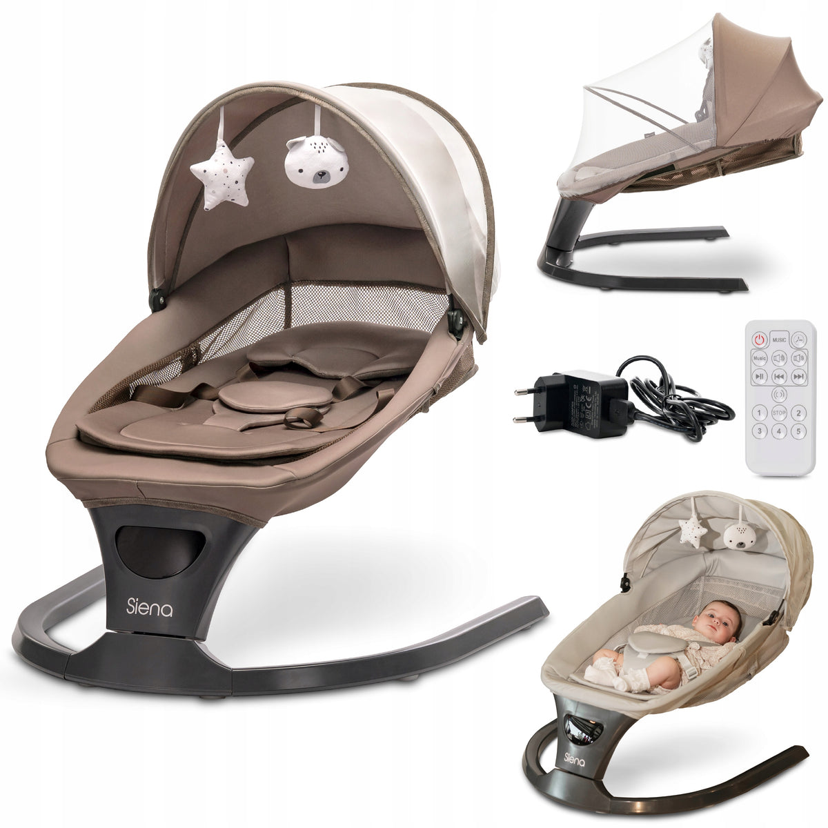 Deckchair Electric Rocker For Bluetooth Remote Control Lorelli Siena Mocha