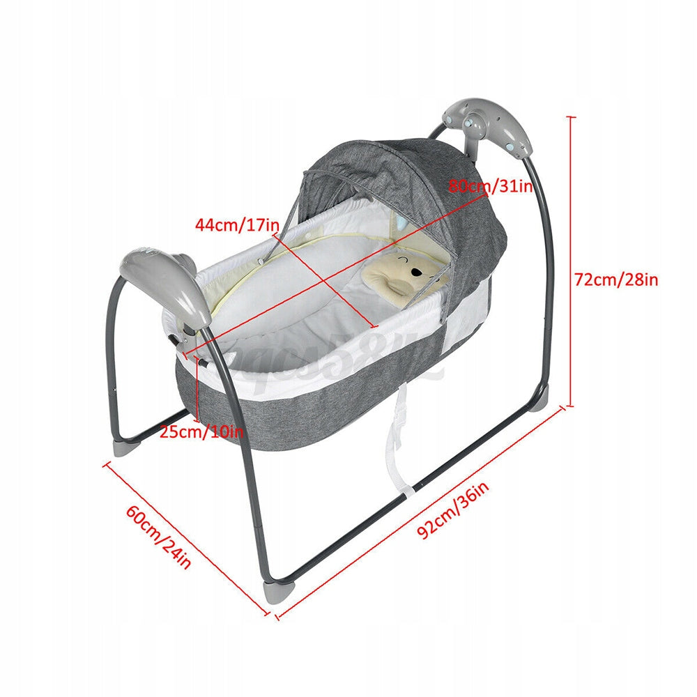 Deckchair- rocker - cradle - MOSQUITO NET- Electric baby cot Color gray