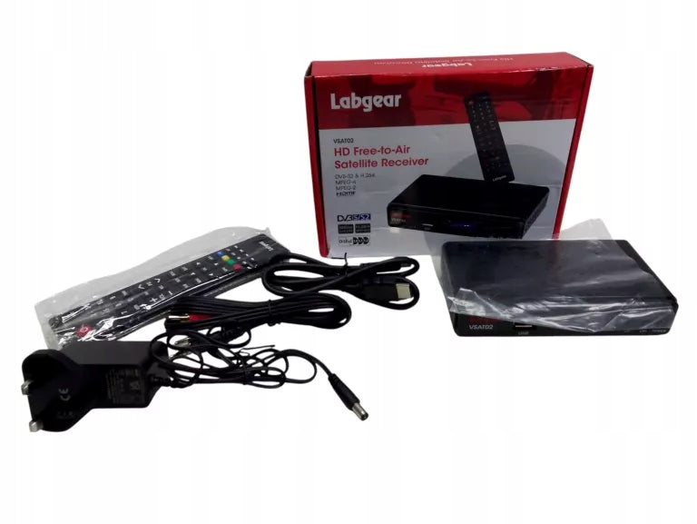 Decoder LABGEAR VSAT02 up to 4000 channels 1080p power supply UK Type G black