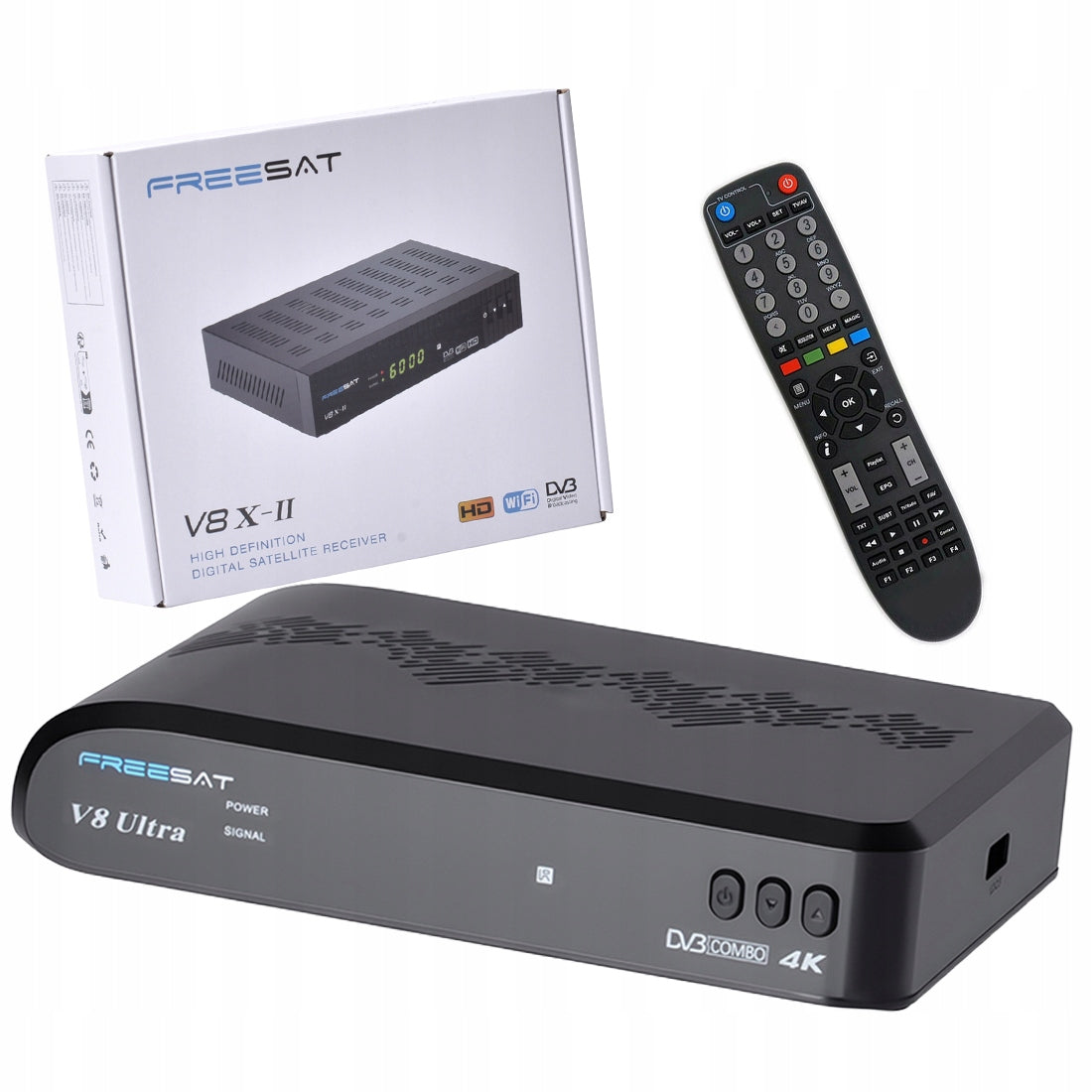 Decoder Tuner 3in1 COMBO DVB-S DVB-T DVB-C 4K HEVC Wi-Fi YouTube SOFTCAM