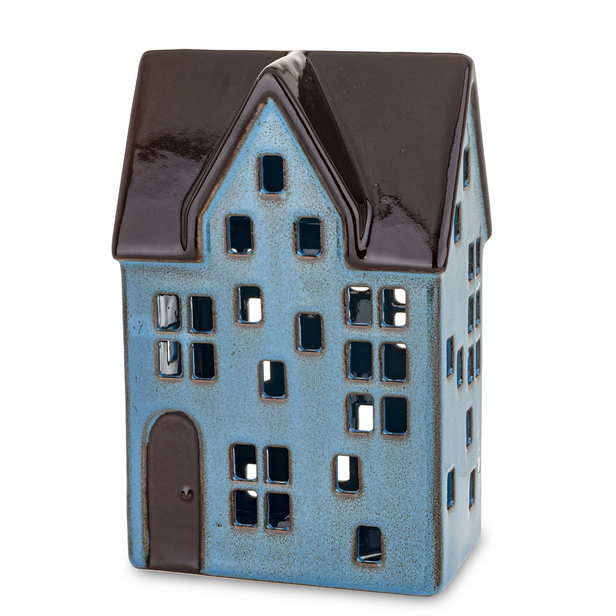 Decoration Cottage Led blue, brown stoneware 20x13x8 Brand Artpol