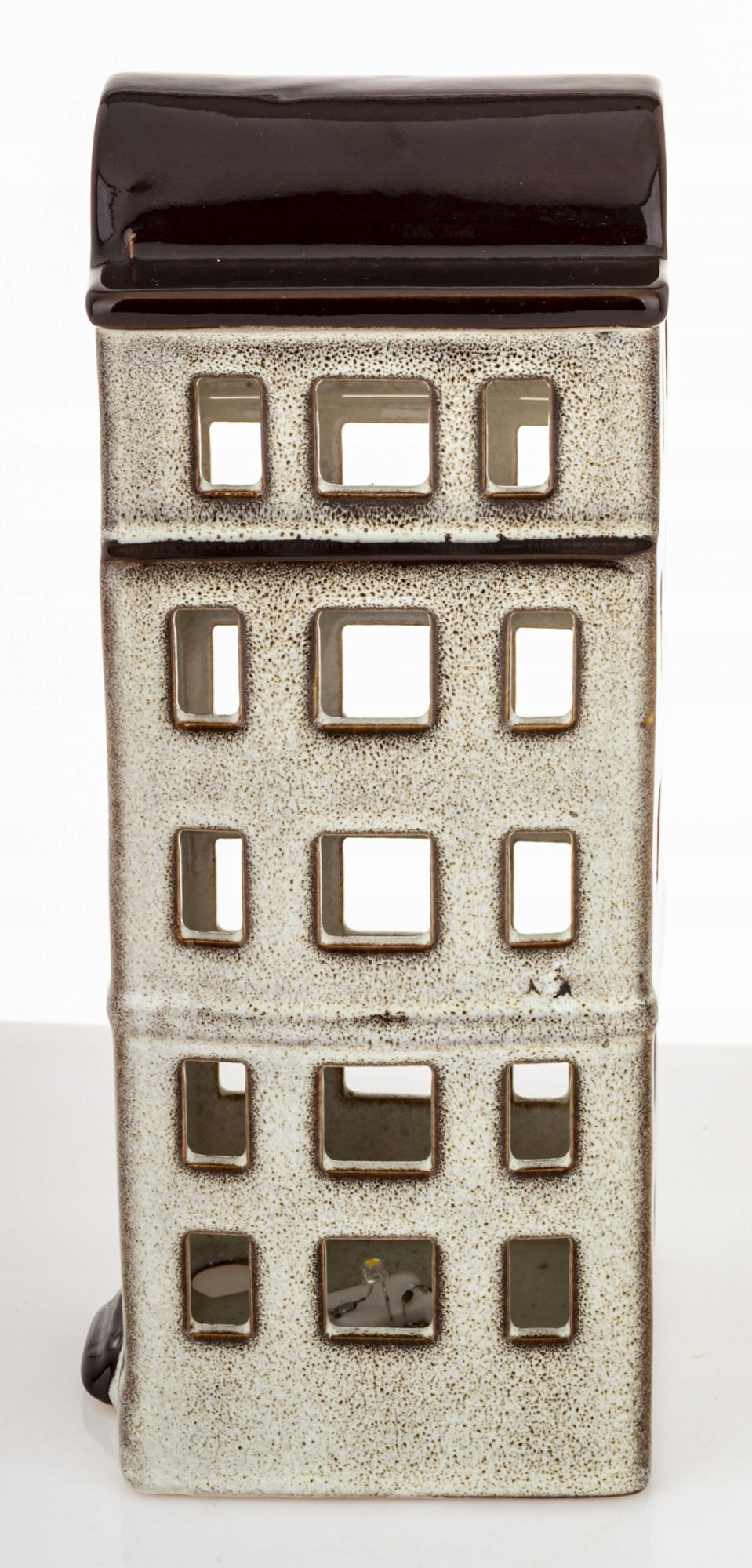 Decoration Cottage Led brown, white stoneware 26x10x11 Product height 26 cm