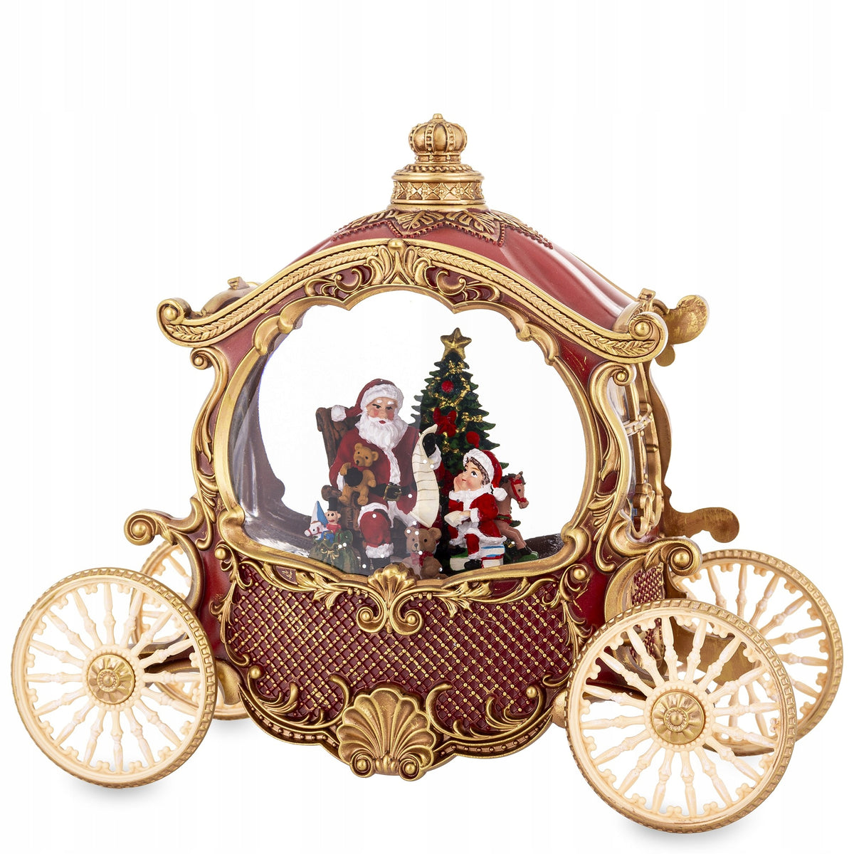 Decoration of gold carriage LED with music box Christmas 181020 Art-Pol