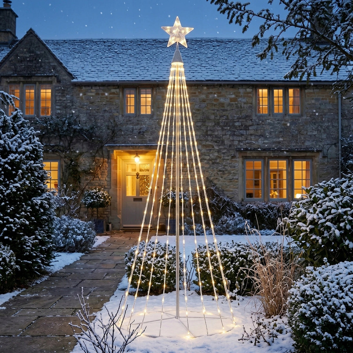 Decorative Christmas tree glowing 320 LED 180cm Christmas decoration warm white Brand Chomik