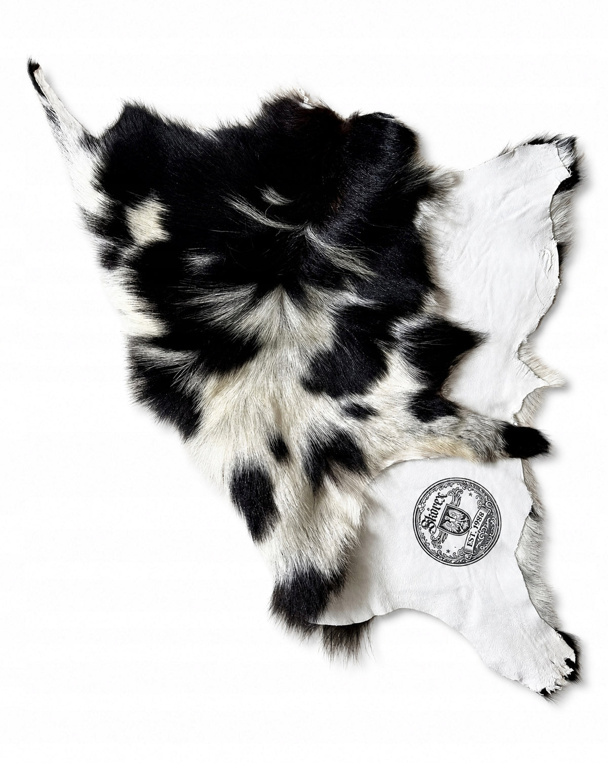 Decorative goat leather "White and black" L/80cm *NATURAL UNIQUE* Manufacturer code Skóra z kozy "Biało-czarna"