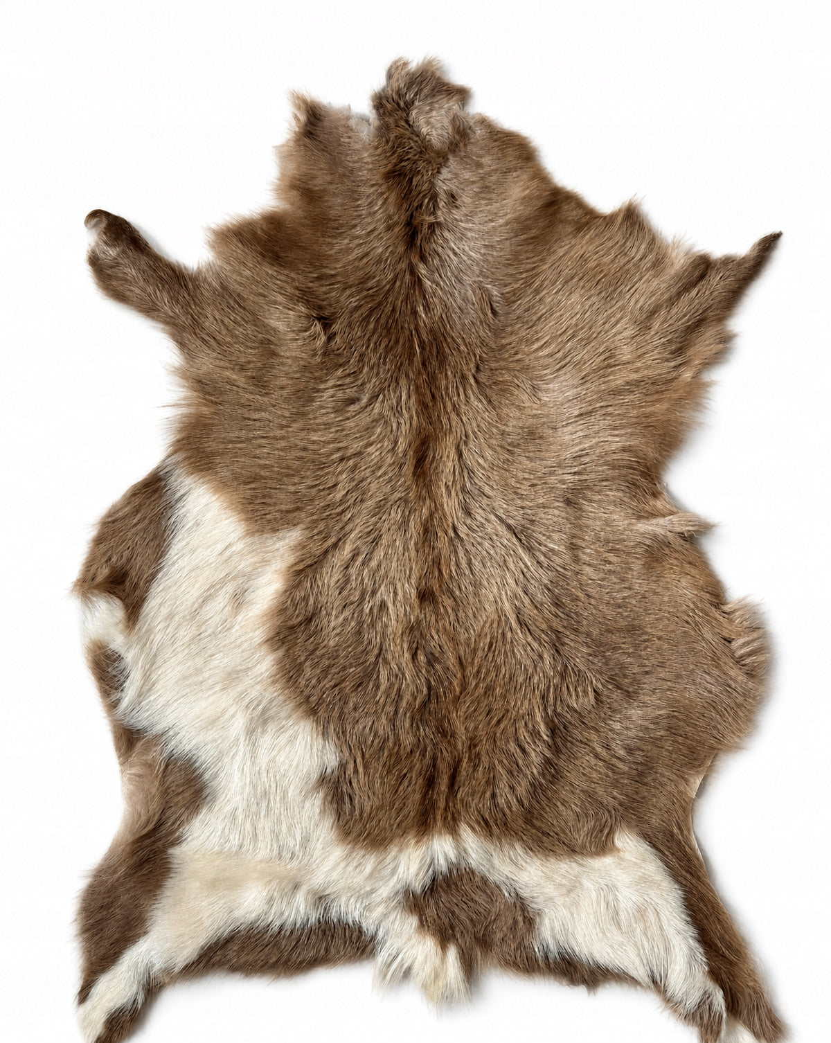 Decorative goatskin "Beige and white" XXL/100cm *NATURAL UNIQUE*