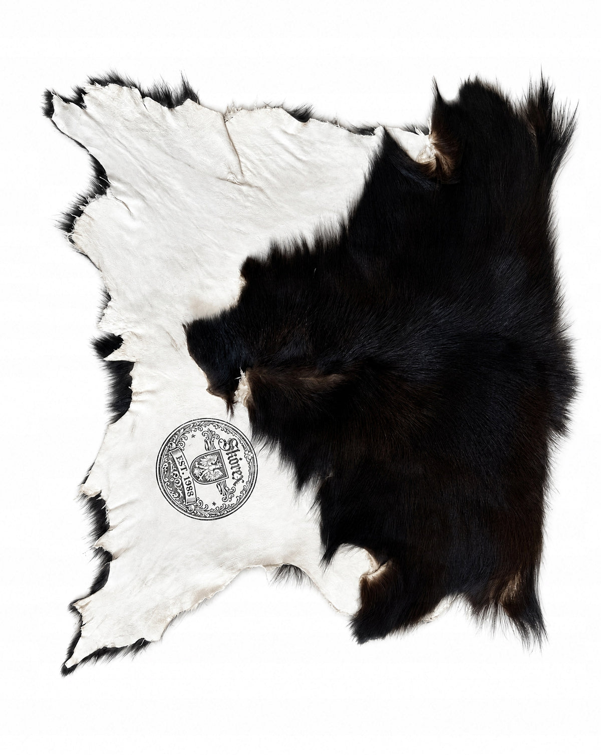Decorative goatskin "Black" XXL/100cm *NATURAL* Manufacturer code Skóra z kozy "Czarna" 100cm