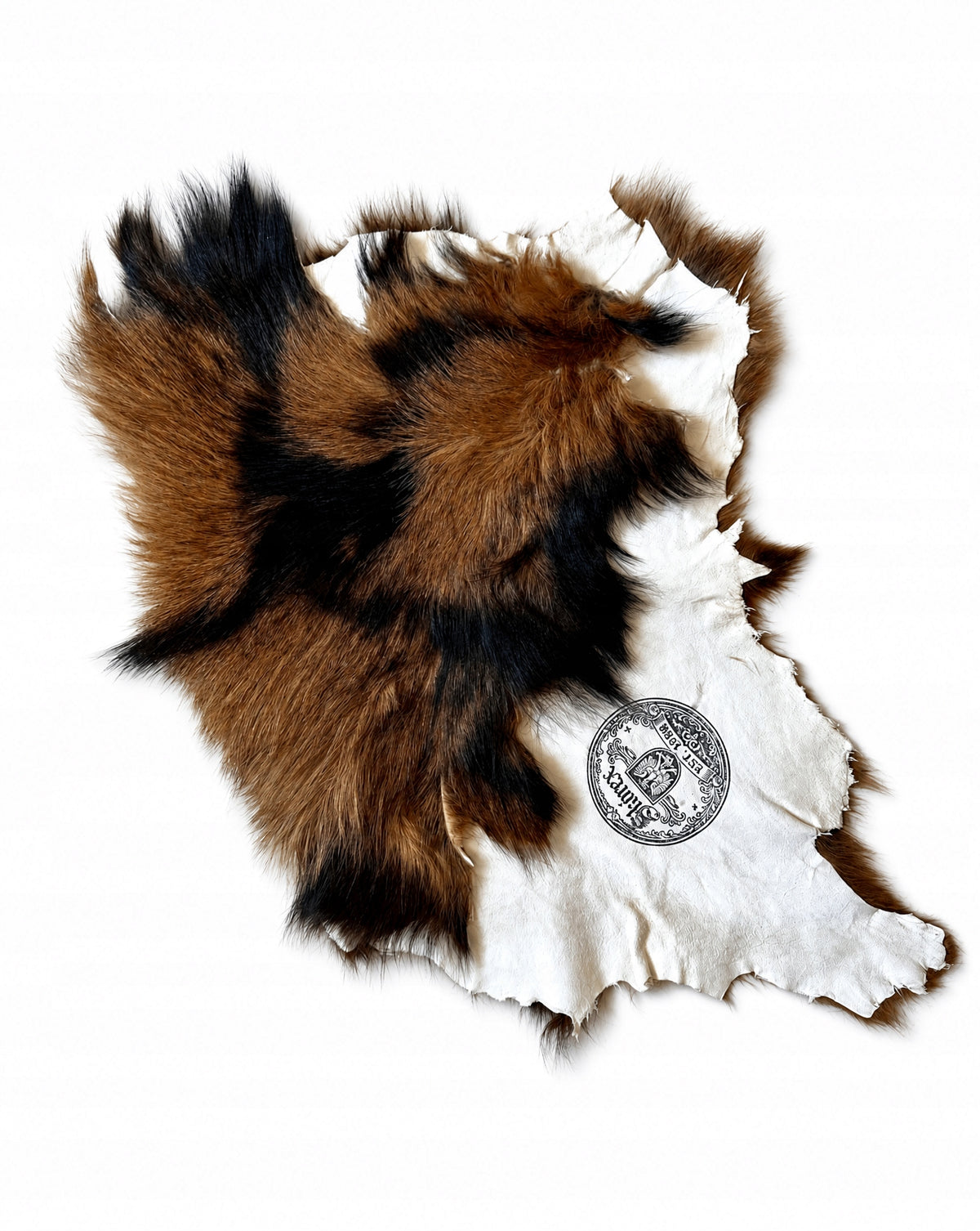 Decorative goatskin "Brown-black" XXL/100cm *NATURAL UNIQUE* Manufacturer code Skóra z kozy "Brązowo-czarna"