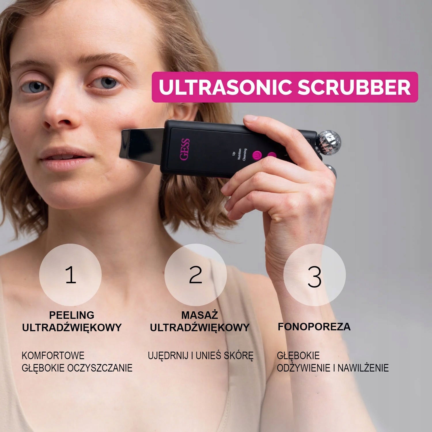 Deep Cleaning Device, EMS Ultrahelio Rolling Massage GESS Packaging status original
