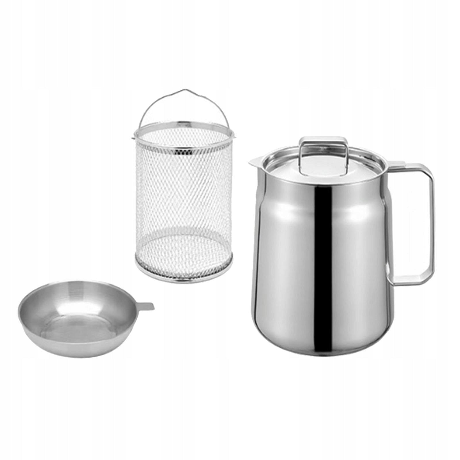 Deep Fryer Pot Soup Pot Stainless Steel with Handle Practical Deep Fryed 2L Model Deep Fryer Pot