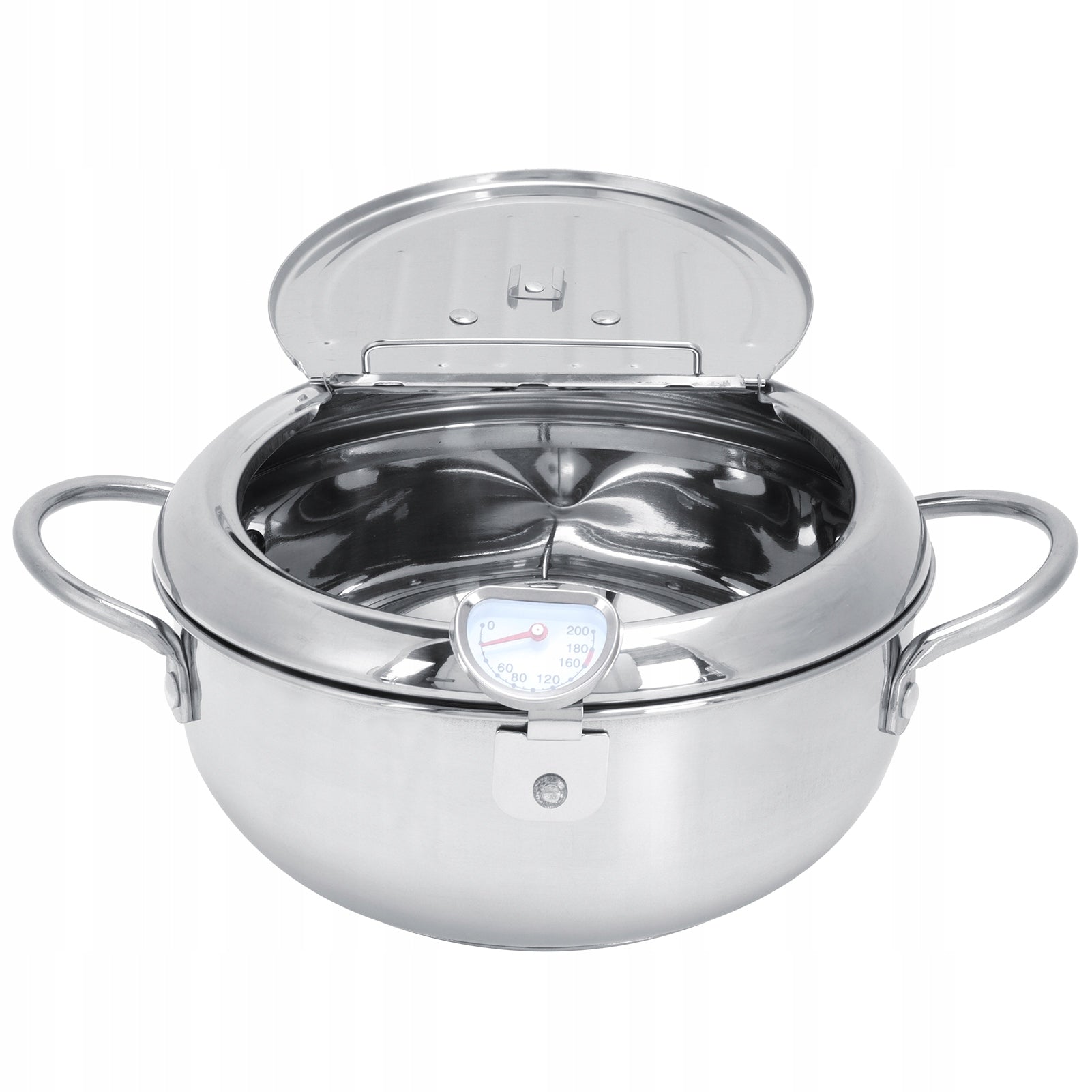 Deep Frying Pot Stainless Steel Frying Pan with EG Lid Brand no brand
