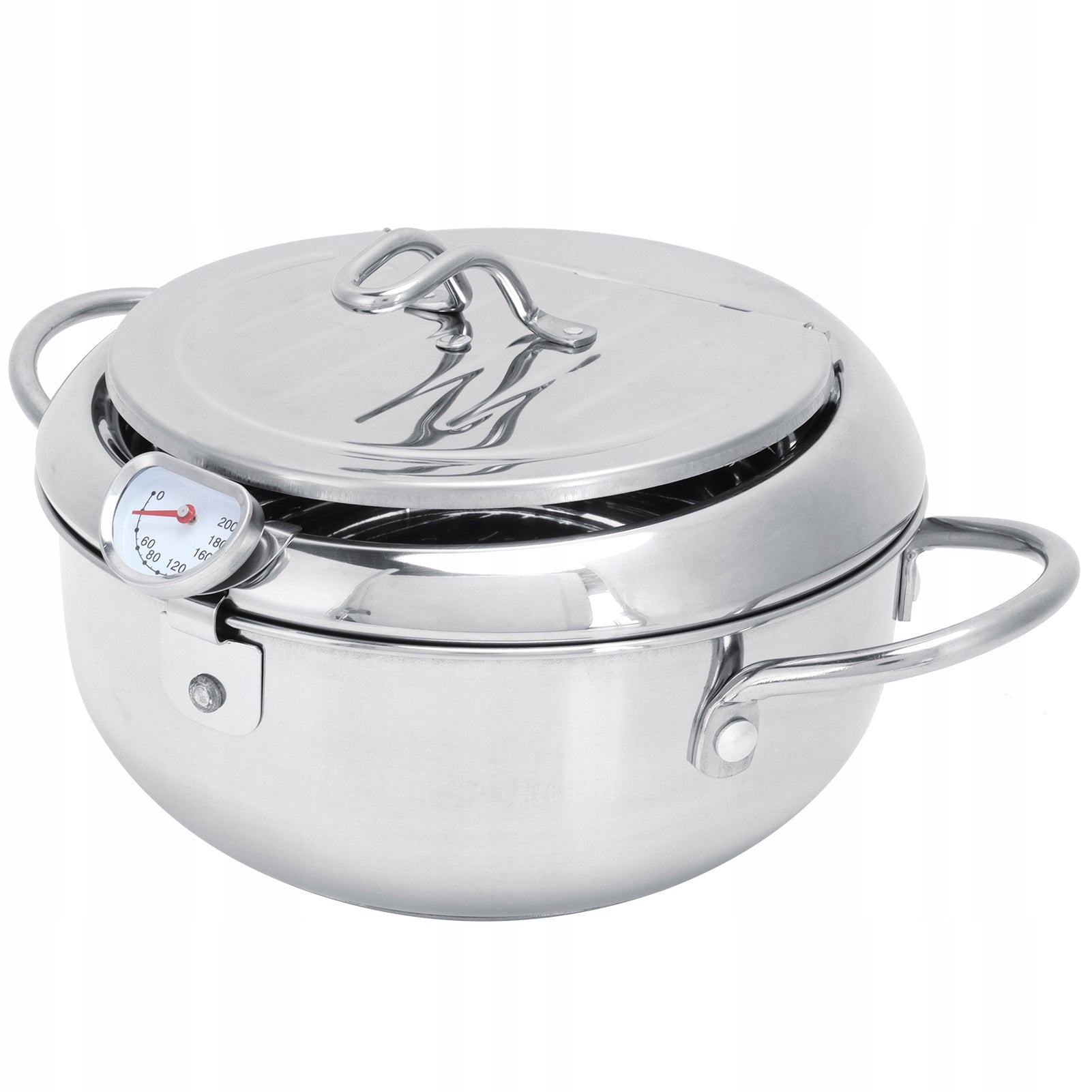 Deep Frying Pot Stainless Steel Frying Pan with Lid GF Brand no brand