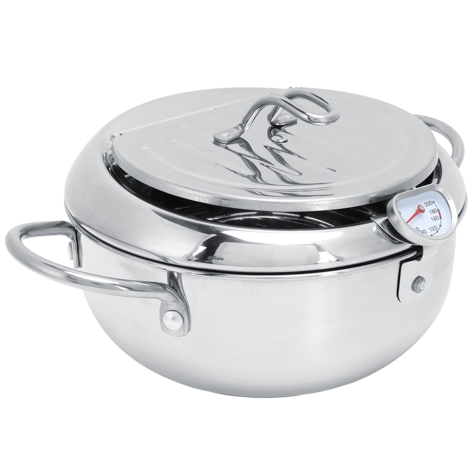 Deep Frying Pot Stainless Steel Frying Pan with Lid GF Model 1135ACWV