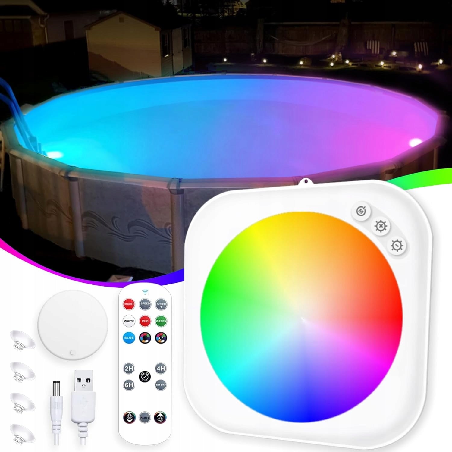 DeeprBlu LED Pool Light with Underwater Battery, with Remote Control