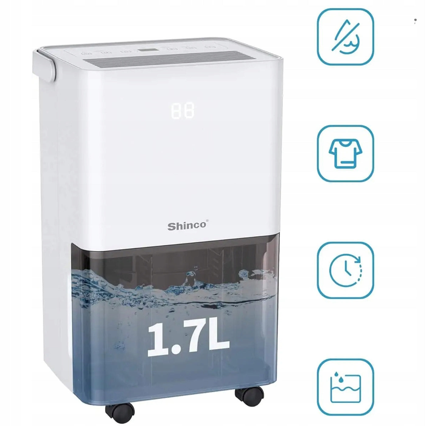Dehumidifier 10L/D Compressor 39dB Hygrostat Drying 45m3 8722 Manufacturer code Cicha Praca (39 dB), Higrostat z Auto-Sterowa