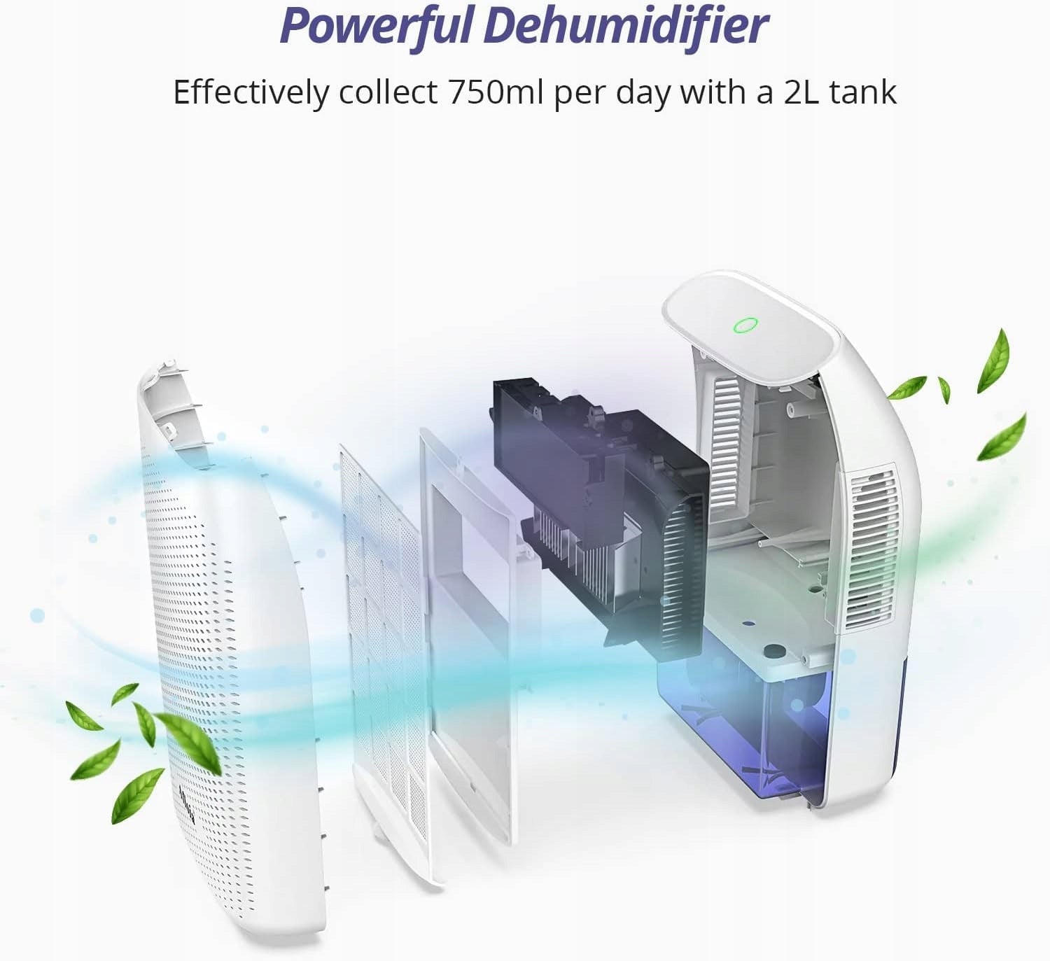Dehumidifier 2000 ml Senelux White 40W 750ml/24h Manufacturer code T8