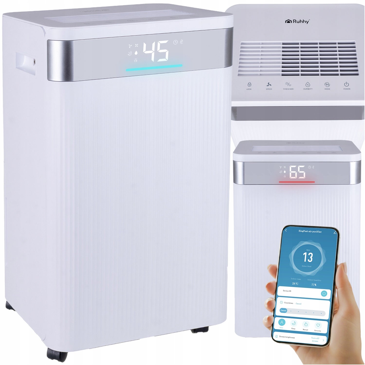 Dehumidifier 20L/24h Ruhhy WiFi Hygrostat Timer Tank 4,3l Quiet
